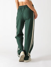 glyder Retro Straight Leg Sweatpant in forest oatmilk - women's pants - alternate view