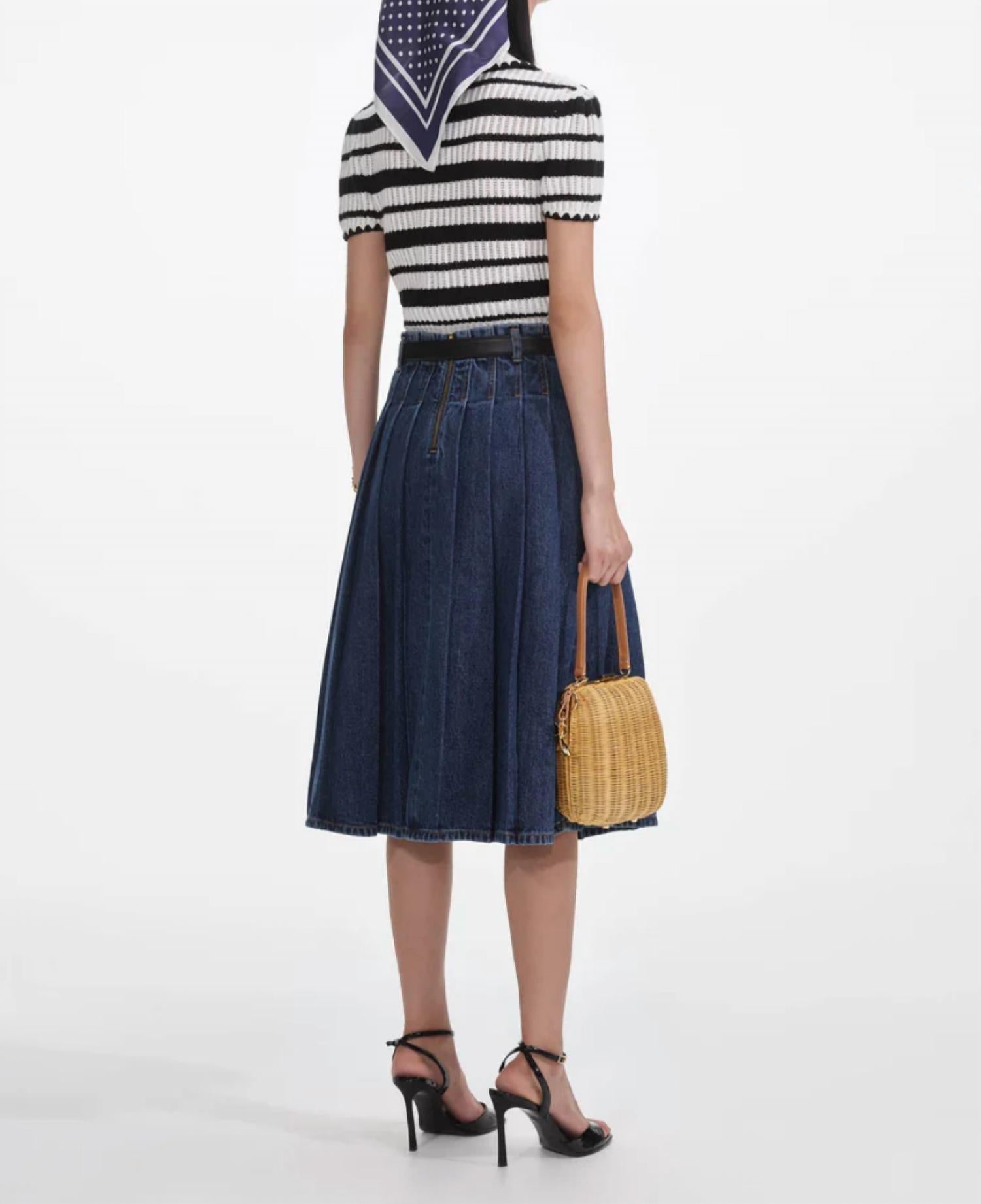 Self-Portrait - Stripe Crochet Top
