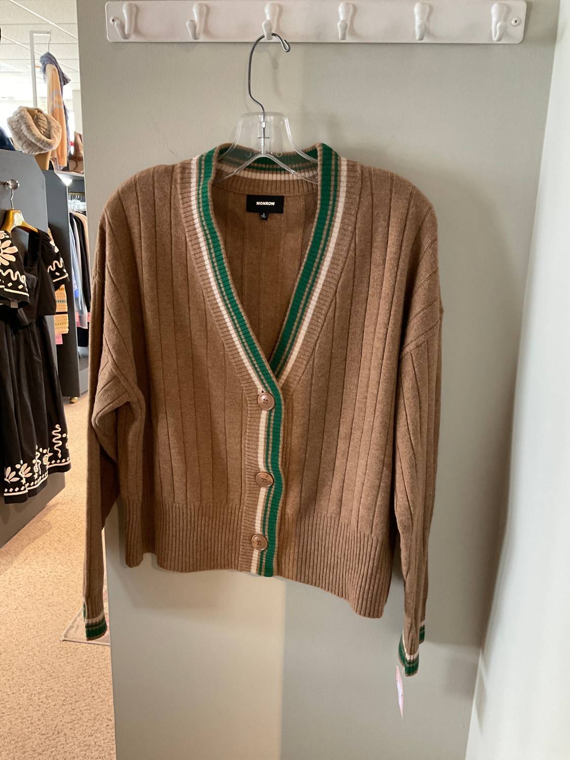 Monrow - Contrast Trim Cashmere Blend Cardigan
