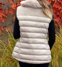 Mitchie'S Matchings - Shearling Puffer Vest With Rabbit Collar