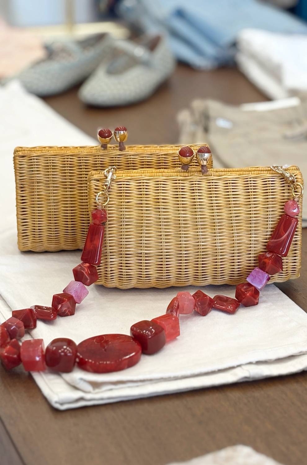 Serpui - Women's Liz Wicker Clutch Bag