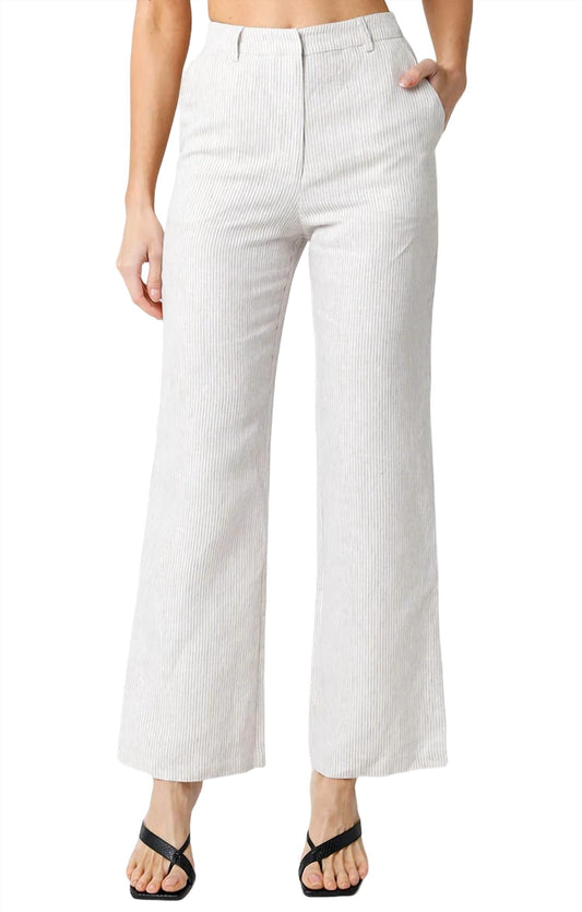 Olivaceous - Stripe Linen Pants