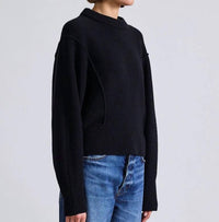 APIECE APART Alina Dolman Top in black - women's sweater - detail view