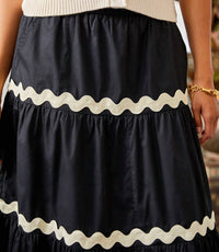 Karen Kane - Ric-Rac Trim Tiered Midi Skirt