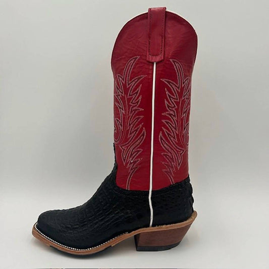 Anderson Bean Boots - Men's Big Red Exotic Caiman Cutter Toe Boot