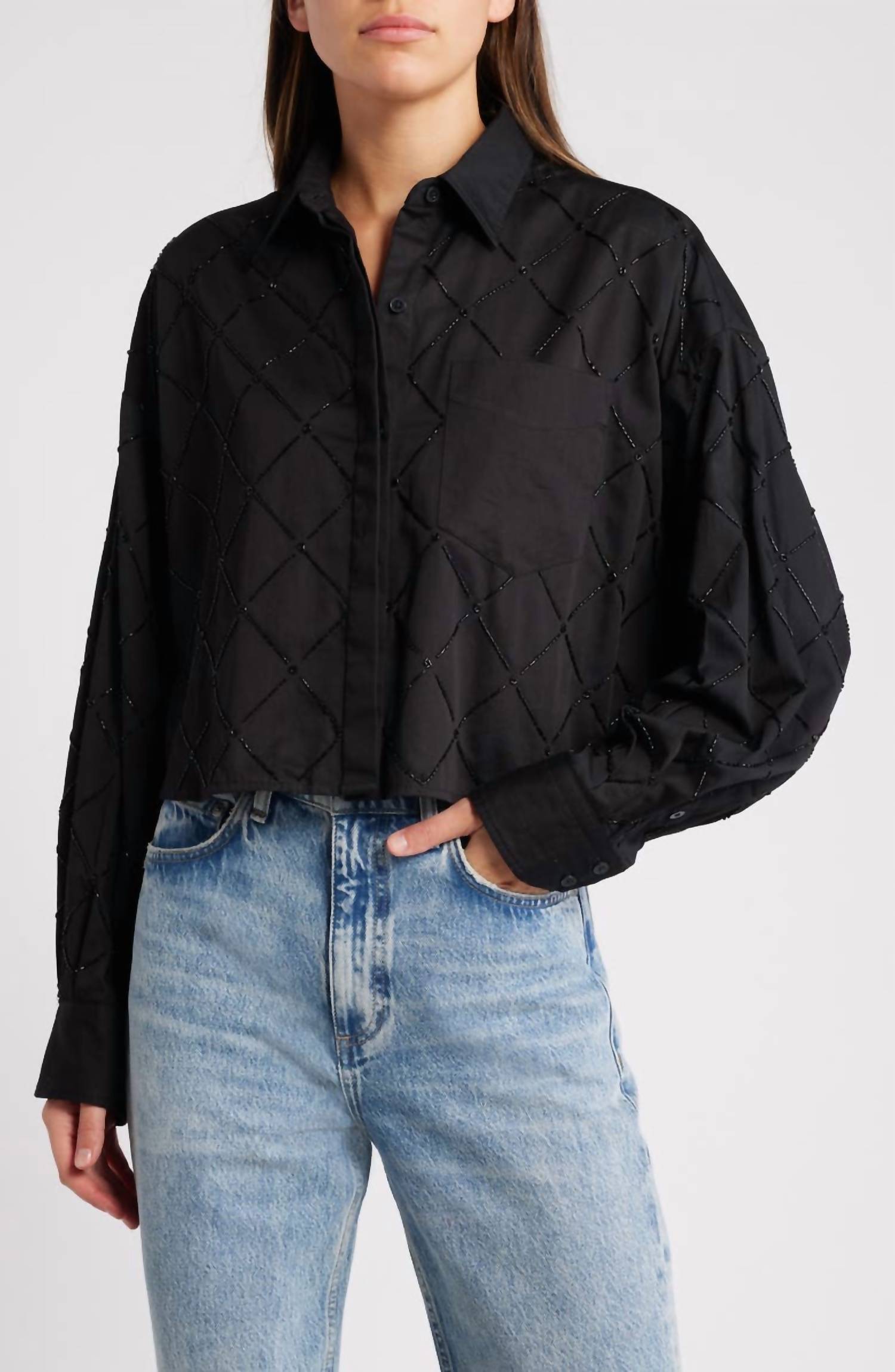 Rag & Bone - Beatrice Beaded Button-up Shirt