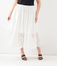 Karen Kane - Cutout Embroidery Midi Skirt - Plus