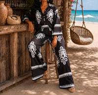 Little Secret Of Mine - Wide Leg Print Pant Set