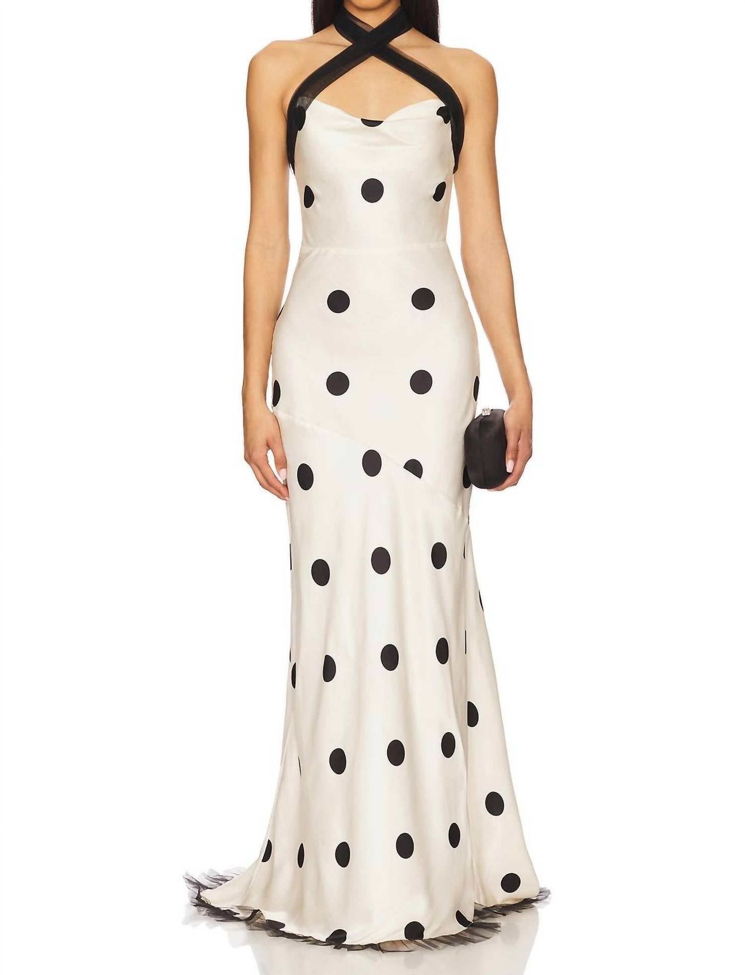 For Love & Lemons - Dorothy Dot Halter Neck Gown