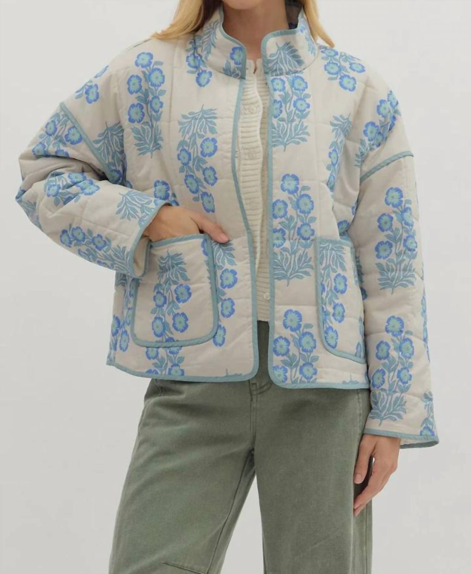 Entro - Botanical Floral Quilted Jacket