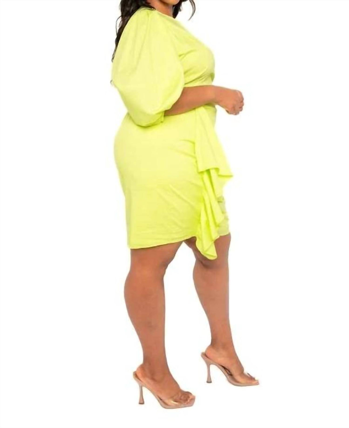 J2 Fashion - Puff Sleeve Ruched Dress