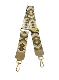 Made in Italy Women's Woven Guitar Style Bag Strap in italy women s woven guitar style bag strap in cream taupe gold - women's item - detail view