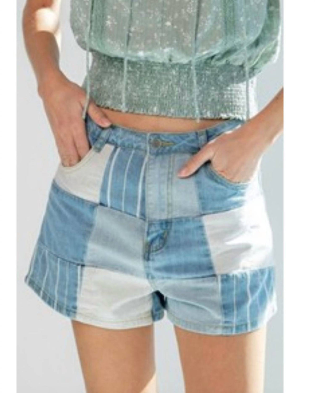 Easel - Patchwork And Play Denim Short
