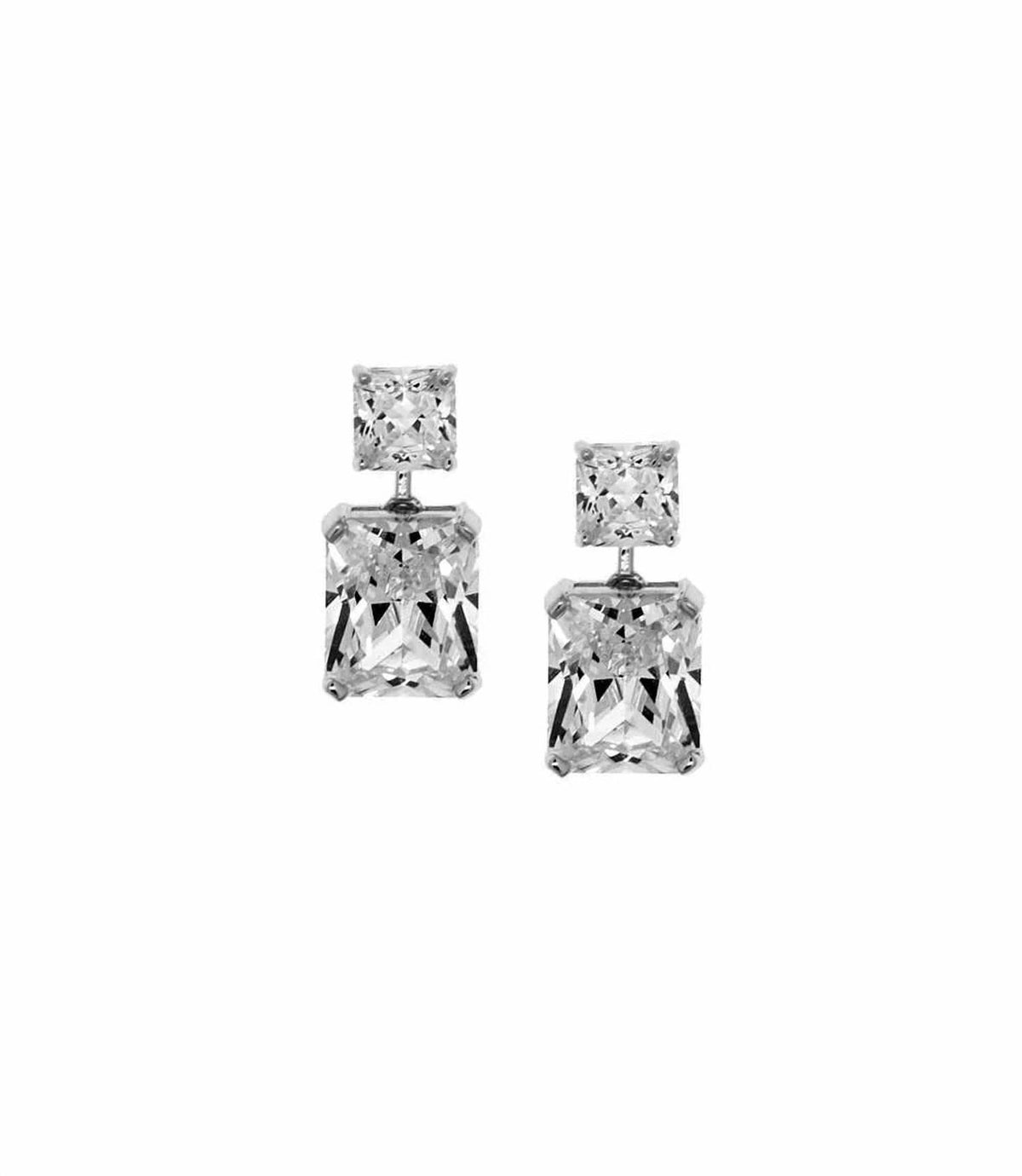 Marlyn Schiff - Women's Princess Cut Drop Earrings