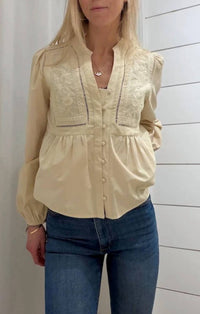 Mint Exclusives - Evie Embroidered Peasant Blouse