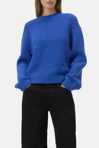 CLOSED Crew Neck Long Sleeve Sweater in galaxy blue - women's sweater