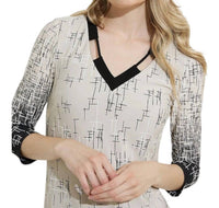 Joseph Ribkoff - Printed V Necked Dress