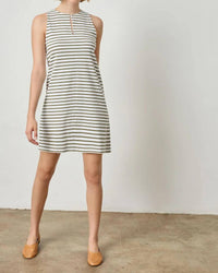Lilla P Keyhole Tank Dress in kelp stripe - women's dress