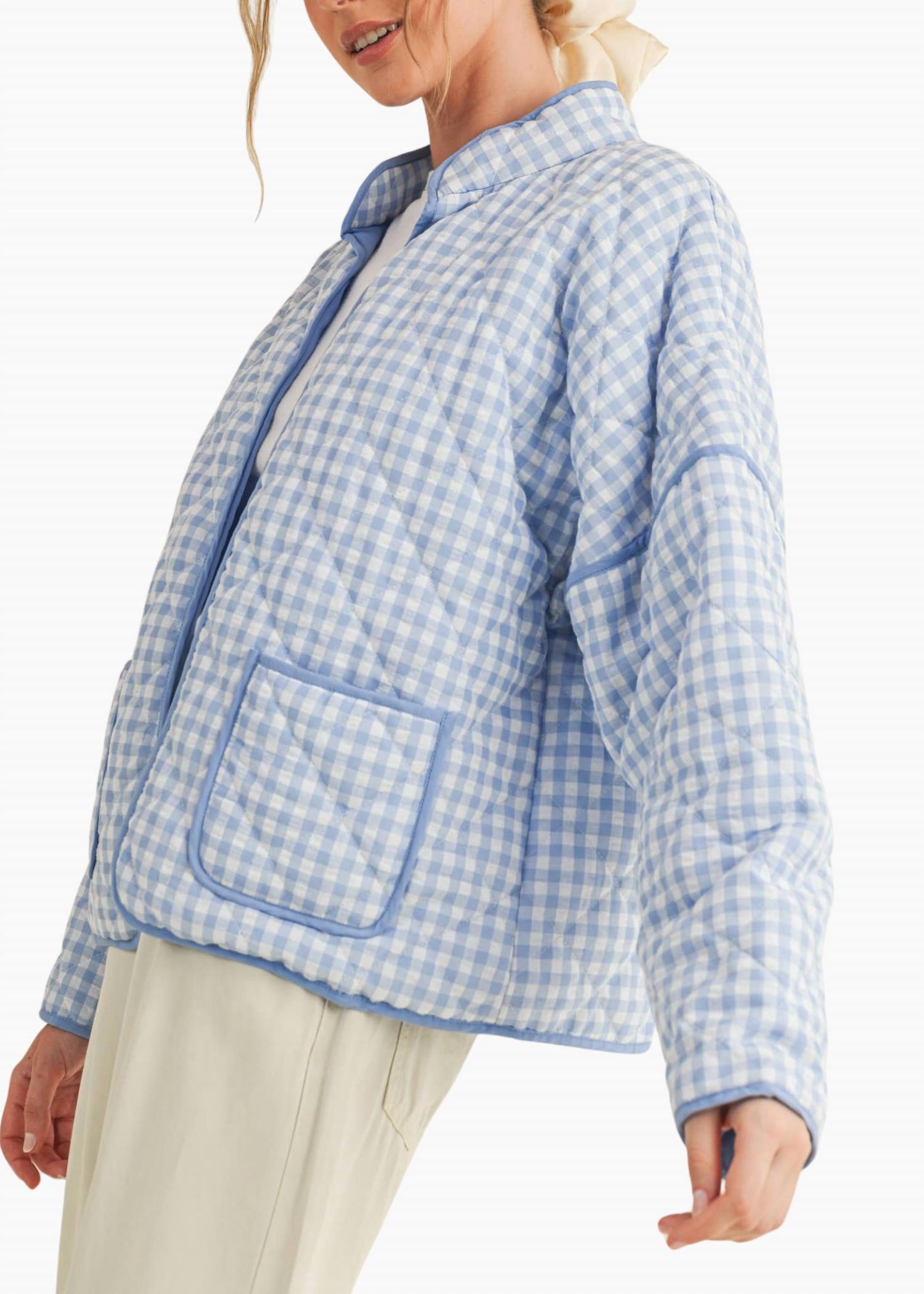 Cloud Ten - Macy Quilted Plaid Puff Jacket