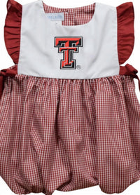 Vive La Fete - Girl's Texas Tech Raiders Embroidered Gingham Bubble