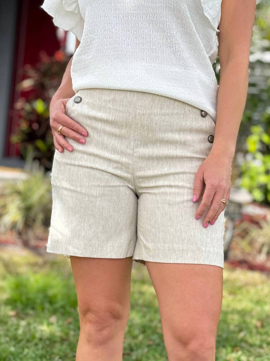 Charlie B - The Sybil Linen Blend Short