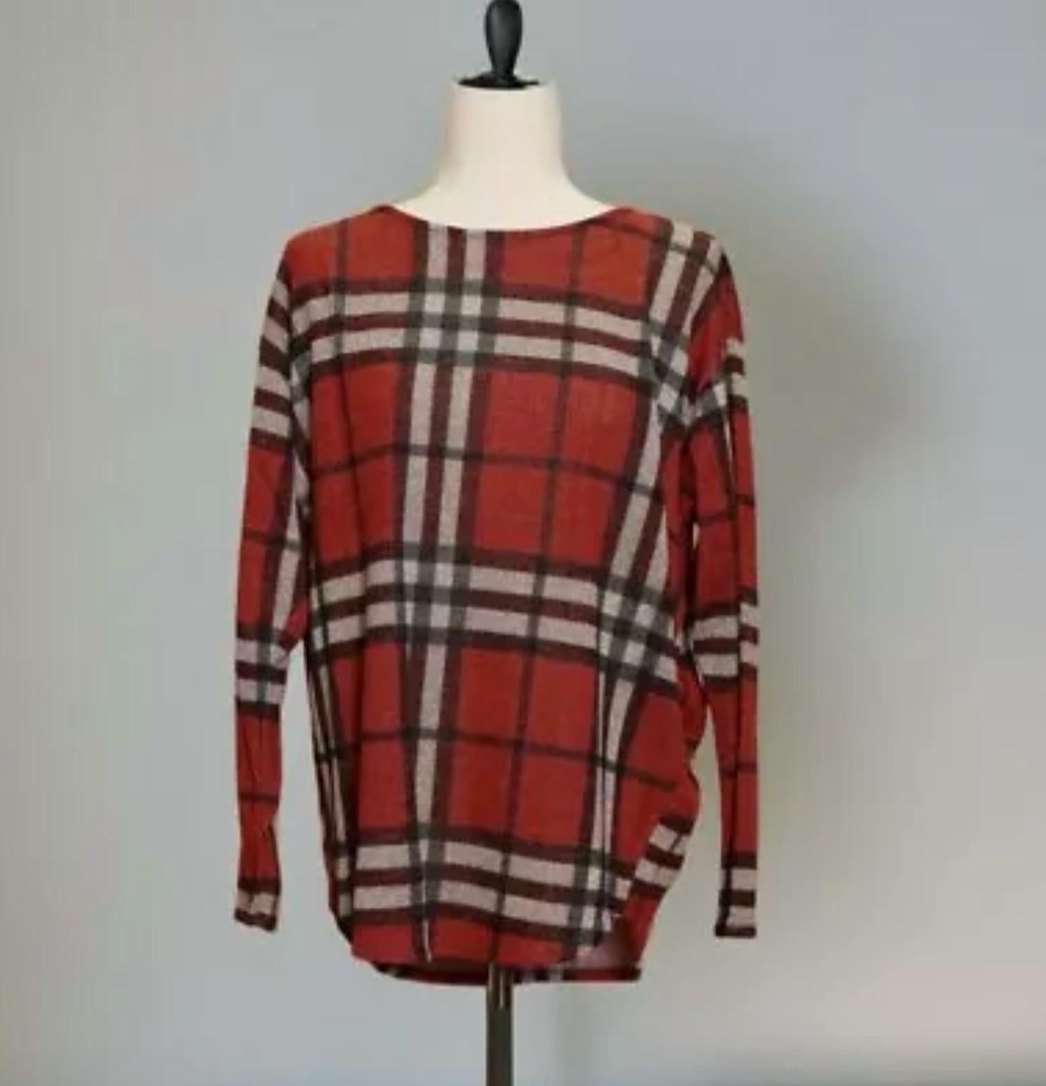 First Love By Lovelyn - Plaid Light Knit Sweater
