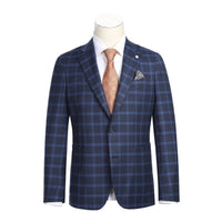 Pelago - Men's Single Breasted Slim Fit Half Canvas Knit Soft Jacket