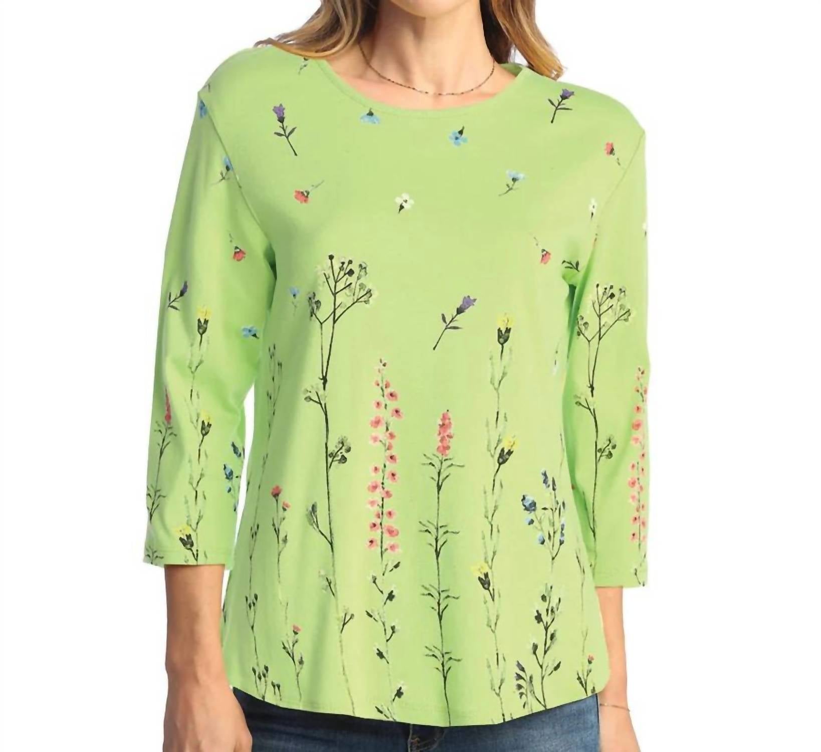 Jess & Jane - Calypso Printed Cotton Top - Plus