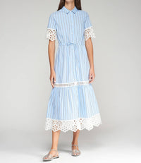 Vilagallo - DRESS LAURA AZUL RAYAS