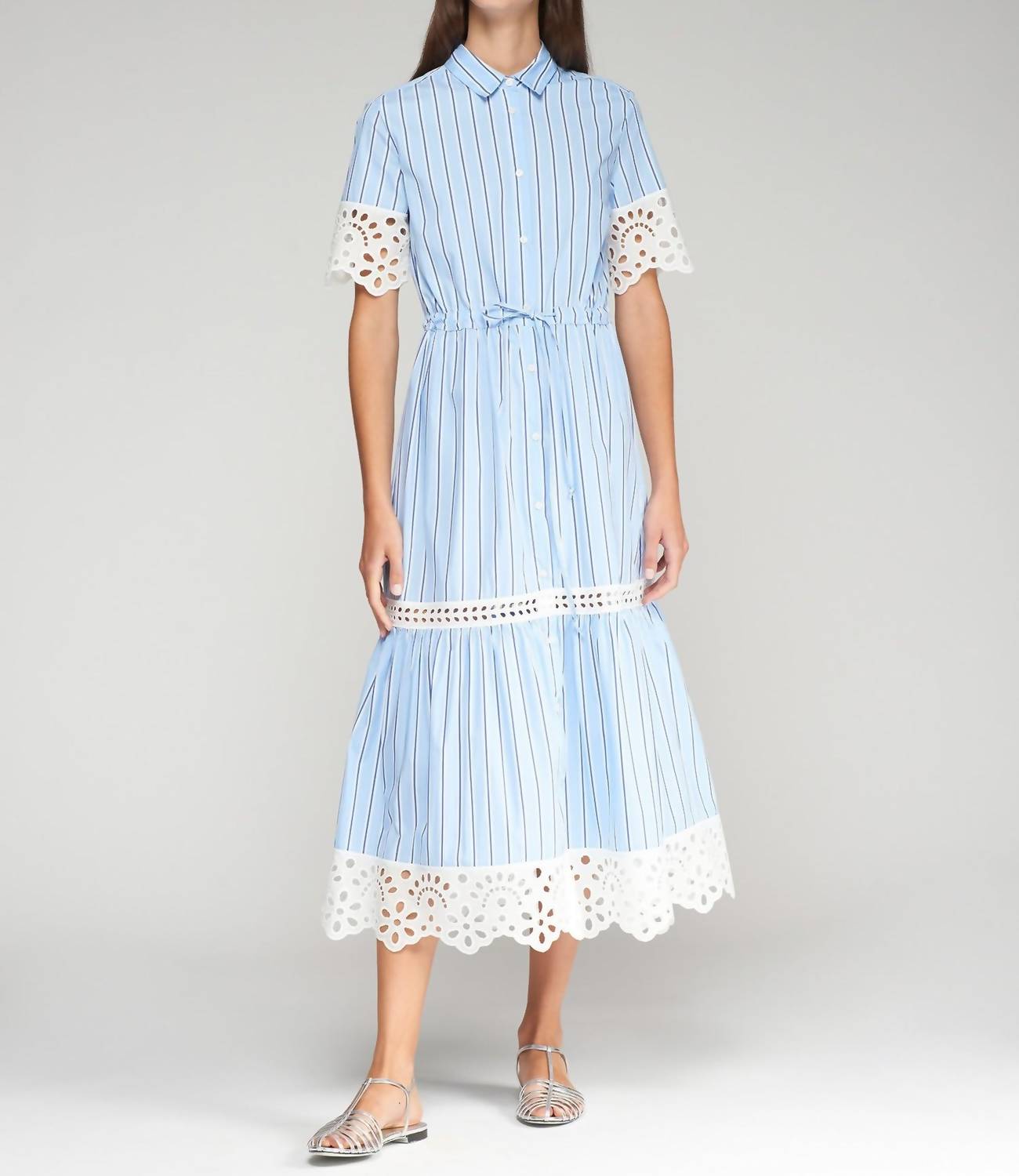 Vilagallo - DRESS LAURA AZUL RAYAS