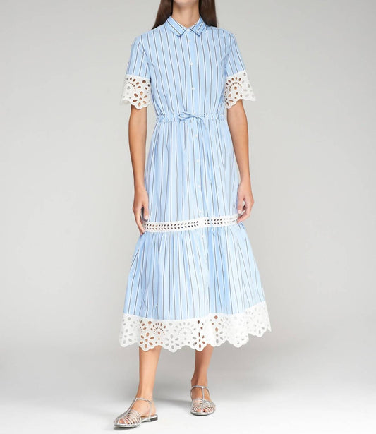Vilagallo - DRESS LAURA AZUL RAYAS