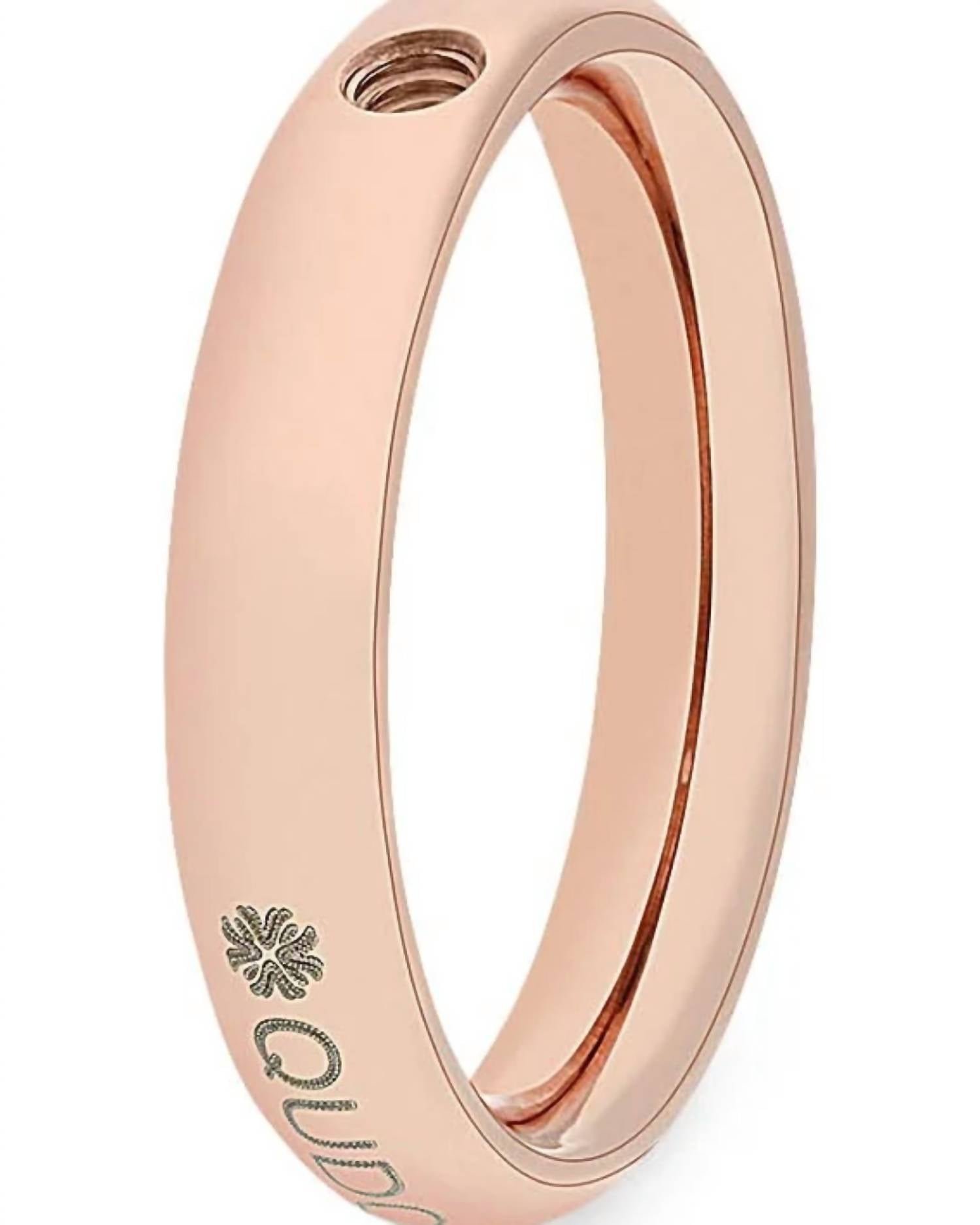 Qudo Women's Basic Small Ring in rose gold - women's jewelry - detail view