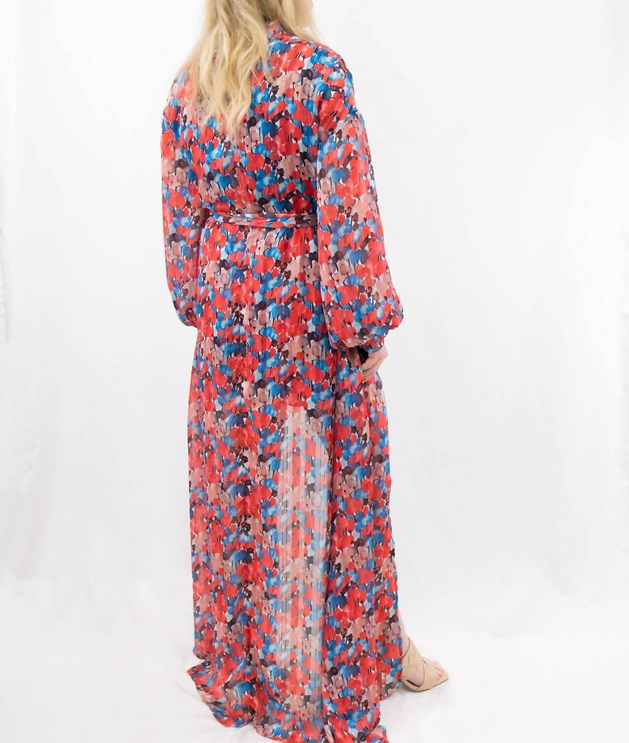 Mulla Maxi Romper Floral Print Dress in multi - women's dress - alternate view
