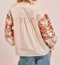 Bibi - Woven Sleeve Top