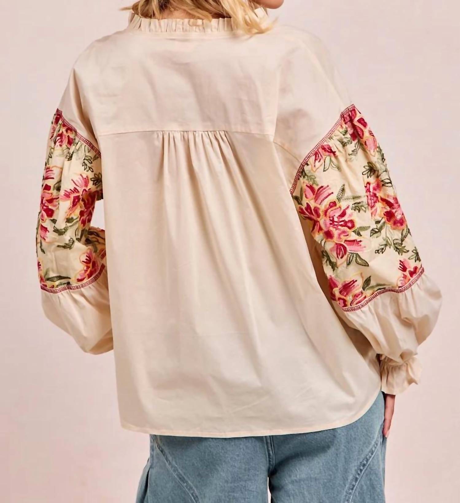 Bibi - Woven Sleeve Top