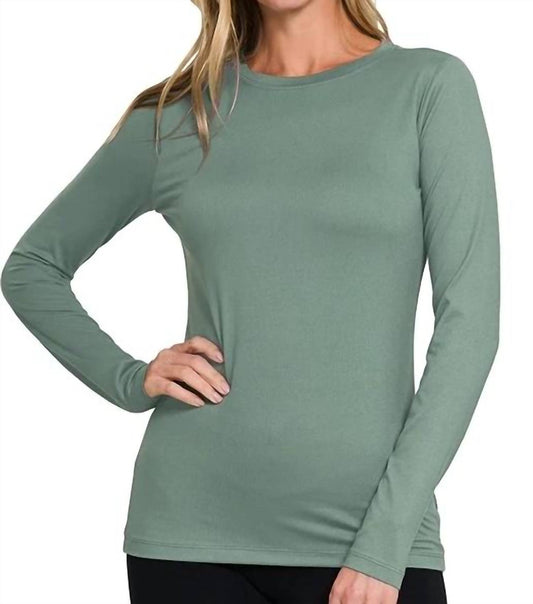 Zenana - Back To Basic Round Neck Long Sleeve