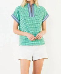 Thml - Short Sleeve Gingham Patterned Top