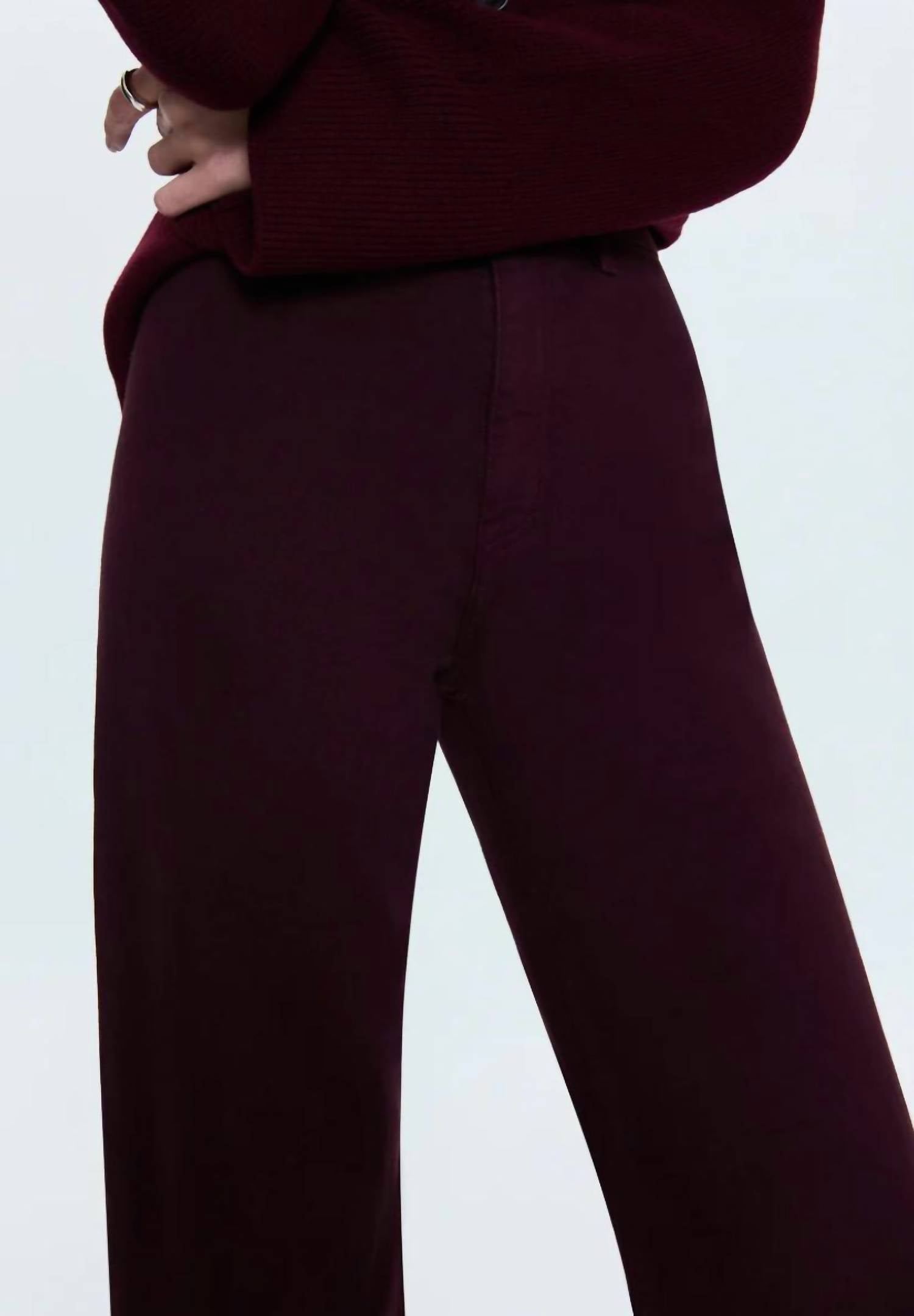 PISTOLA Penny High Rise Wide Leg Pant in claret - women's pants - alternate view