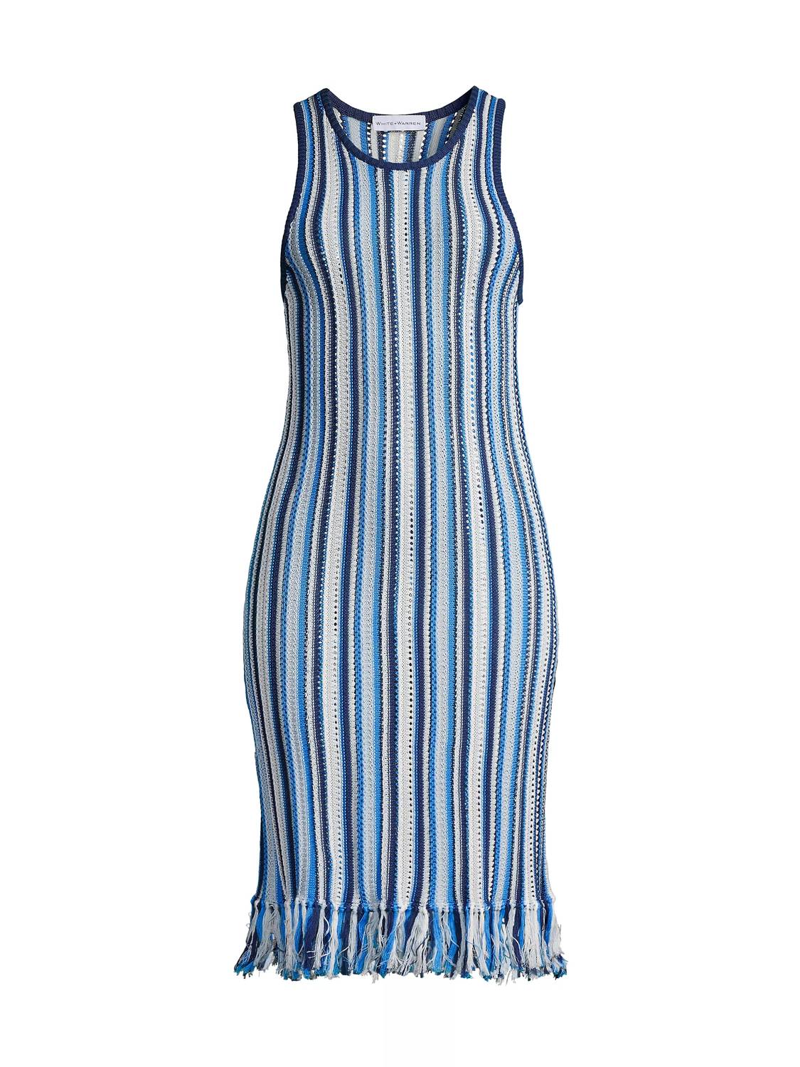 White + Warren - Mercerized Cotton Fringe Dress