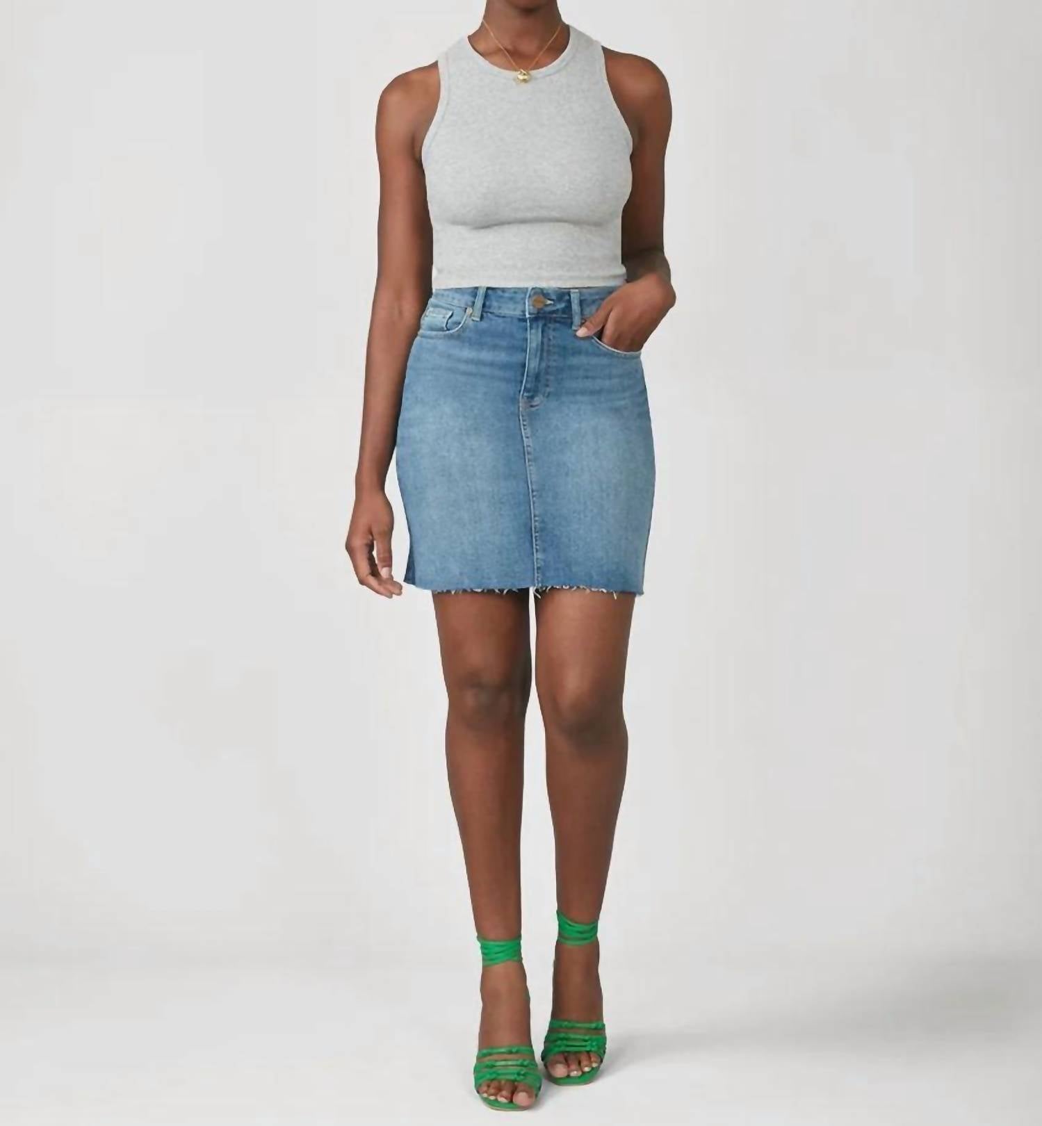 LOLA JEANS High Rise Denim Mini Skirt in blue - women's skirt