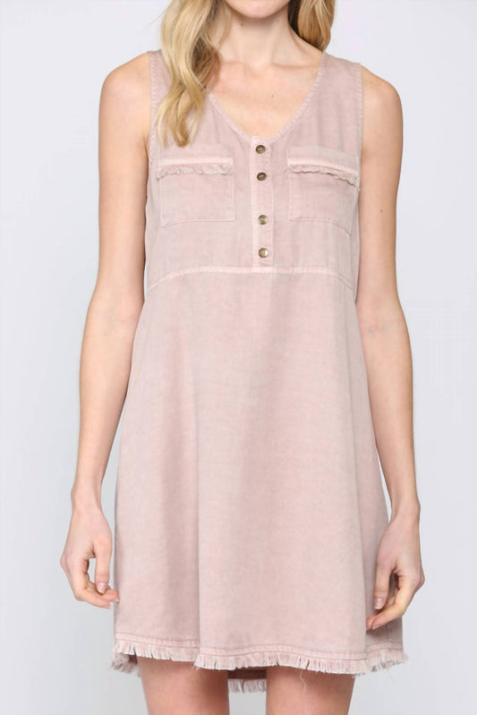 Washed Sleeveless Tencel Dress