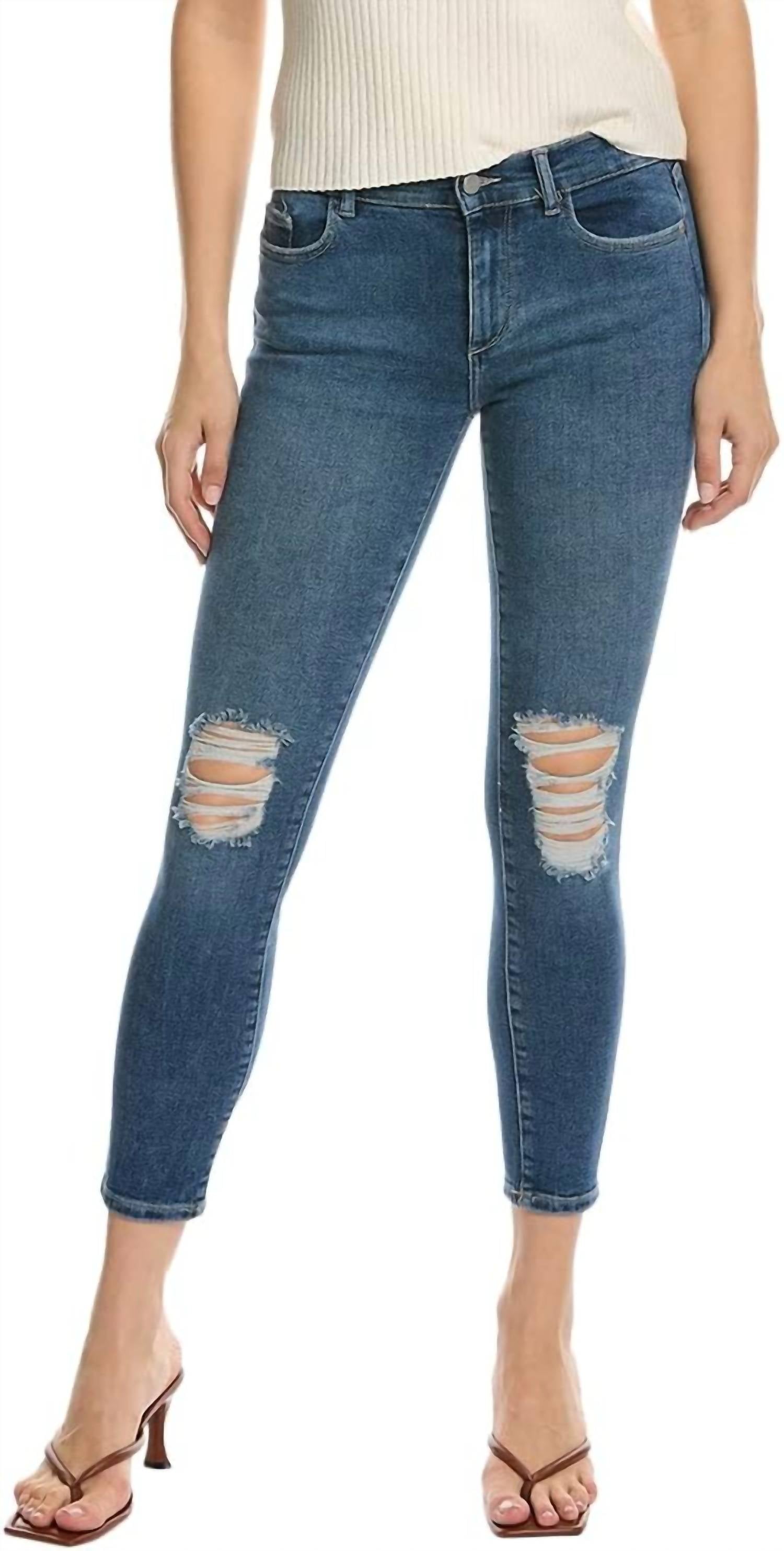 DL1961 - Women's Florence Skinny Midrise Ankle Jeans in distressed - women's jeans