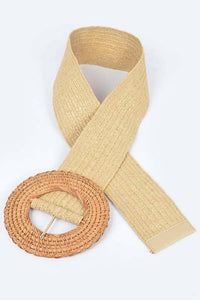 3Am By H&D Accessories - Women's Oversized Bamboo Buckle Wide Elastic Belt