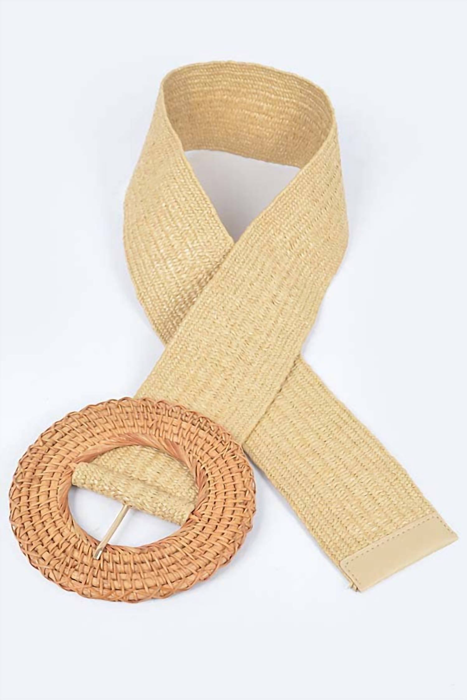 3Am By H&D Accessories - Women's Oversized Bamboo Buckle Wide Elastic Belt
