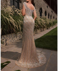 Terani Couture - Elegant Glamorous Evening Sheer Sleeveless Formal Tulle Dress