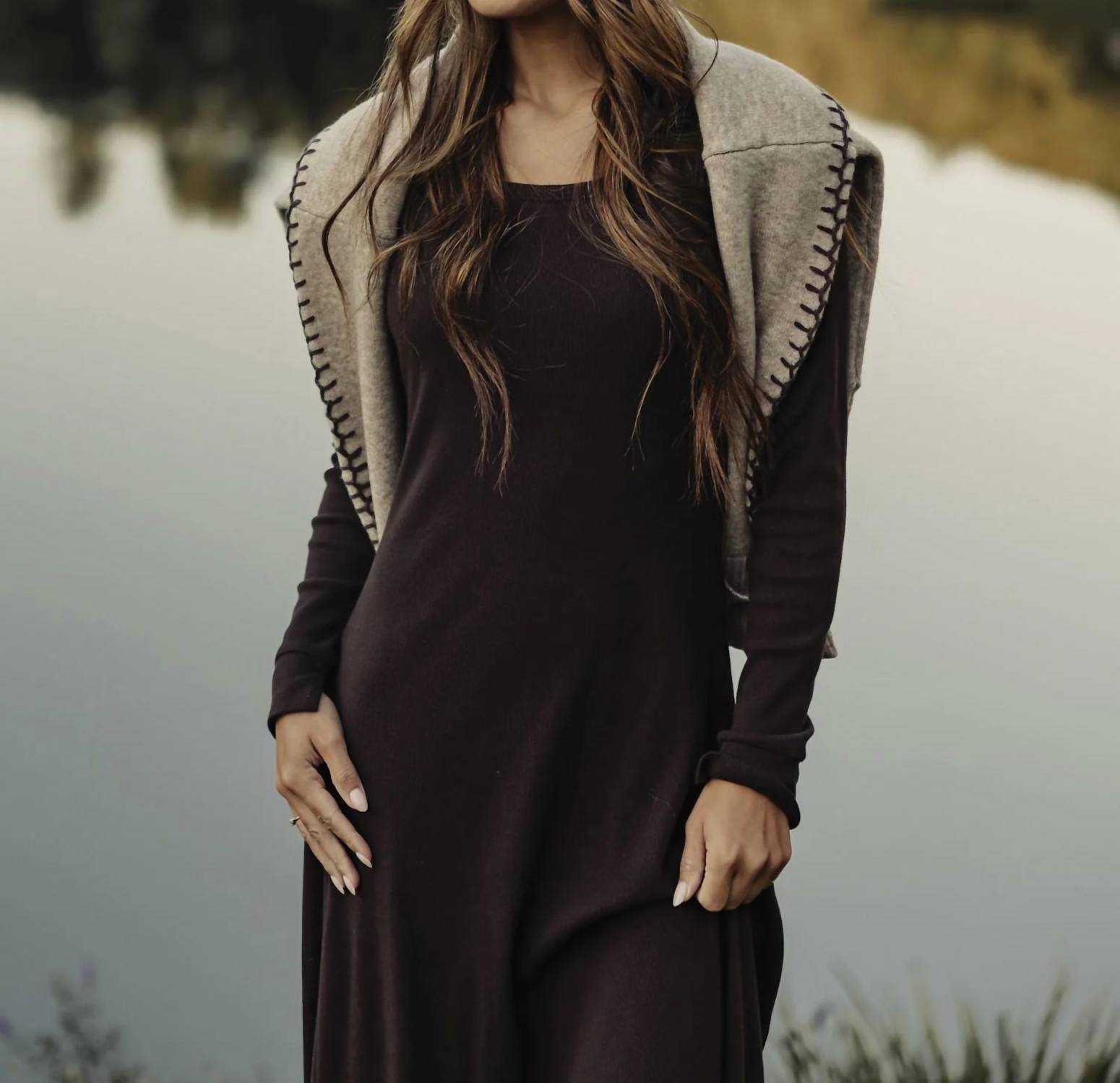 The Normal Brand - Normal Rib Long Sleeve Midi Dress