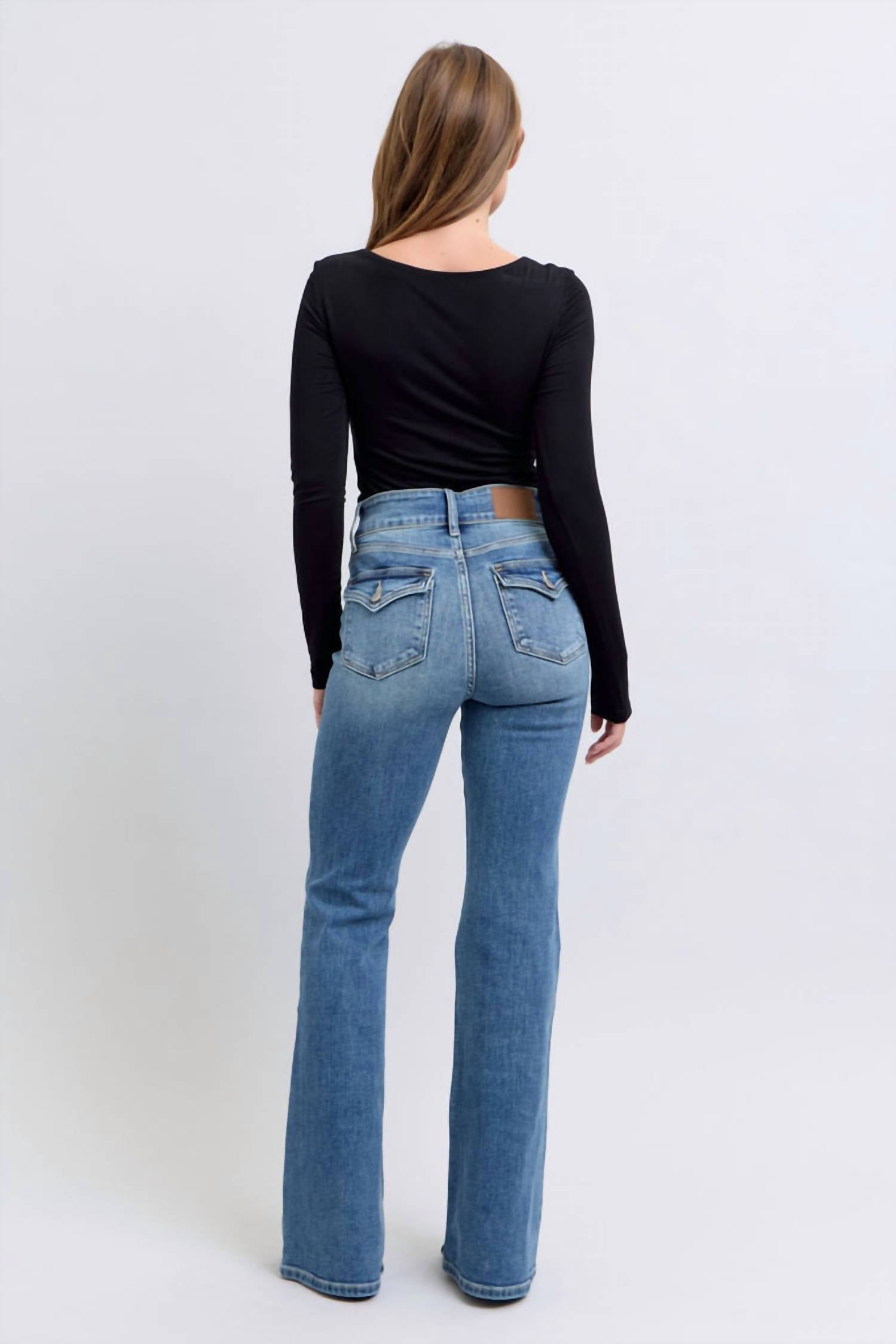 Judy Blue - Double Button Waistband Flare Jean