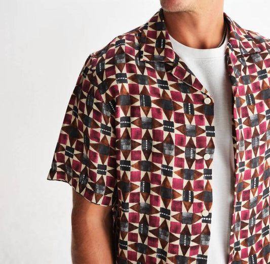 Wax London - Painted Geo Didcot Short Sleeve Shirt