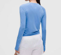 lululemon Swiftly Tech Long Sleeve 2.0 Top in pool party - women's long sleeve top - detail view