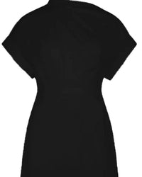 Lela Rose - Women's Short Sleeve Draped Shoulder Midi Dress